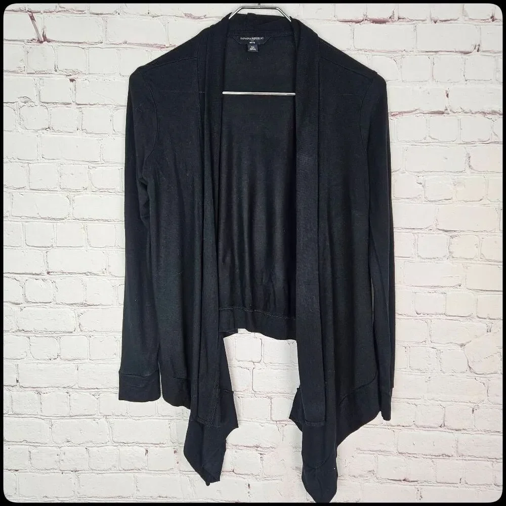 BANANA REPUBLIC FACTORY Black Long Sleeve Open Dress Cardigan Shaw Petite XSmall